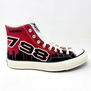 Converse High Top Sneakers Red Black White Graphic 798